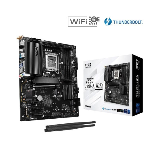 ASRock MB Sc LGA1851 Z890 PRO-A WIFI, Intel Z890, 4xDDR5, 1xDP, 1xHDMI, 1xThunderbolt, WI-FI