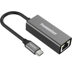 PremiumCord převodník USB-C na Gigabit konektor RJ45