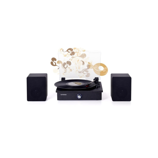 Orava RR-41 gramofon, 2x 10W, AUX vstup, AUDIO out, Bluetooth, 33, 45 a 78 RPM, černá