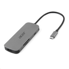 ACER Dokovací stanice 7IN1 TYPE C DONGLE: 1x HDMI, 1x DP, 1x USB-C,2x USB3.2, 1x RJ-45,1x 3.5mm audio port