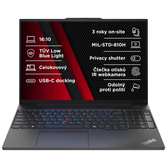 LENOVO NTB ThinkPad E16 AMD G2 - Ryzen5 7535HS,16" WUXGA,16GB,512SSD,FHD+IRcam,W11P