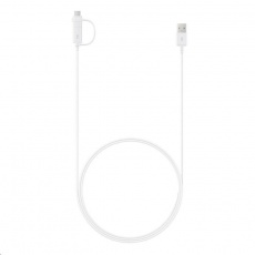 Samsung datový kabel EP-DG930DWE Combo, USB->USB-C/micro USB, 1,5 m, bílá (bulk)