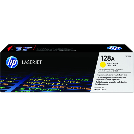 HP 128A Yellow LJ Toner Cart, CE322A (1,300 pages)