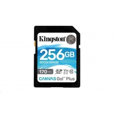 Kingston SDXC karta 256GB Canvas Go! Plus, R:170/W:90MB/s, Class 10, UHS-I, U3, V30