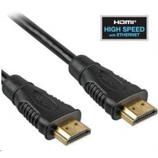 PremiumCord HDMI High Speed + Ethernet kabel, zlacené konektory, 1m