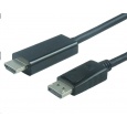 PREMIUMCORD Kabel DisplayPort 1.2 na HDMI 2.0, pro rozlišení 4Kx2K@60Hz, 2m