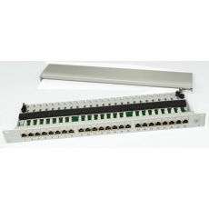 19" Patch panel 24port, FTP, Cat6A, šedý