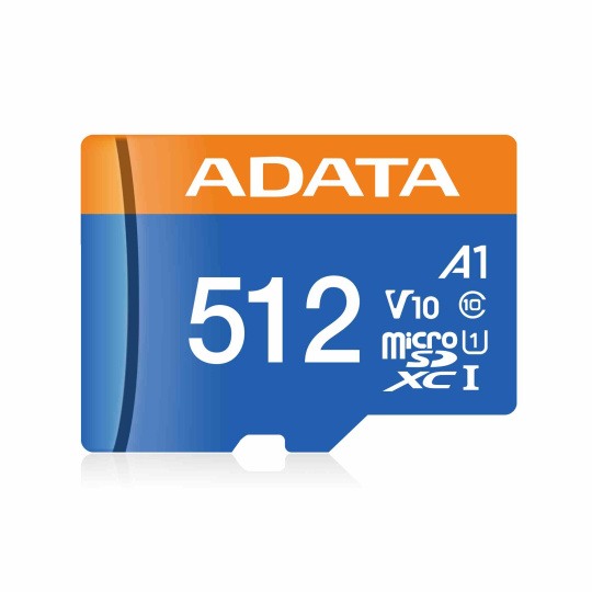 ADATA MicroSDXC karta 512GB Premier UHS-I C10 V10 (R:100/W:25 MB/s) + SD adaptér