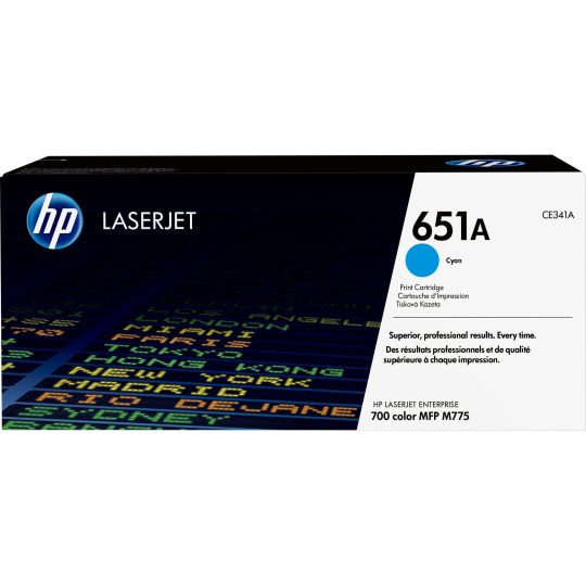 HP 651A Cyan LJ Toner Cart, CE341A (16,000 pages)