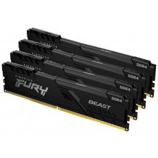 KINGSTON DIMM DDR4 64GB (Kit of 4) 2666MT/s CL16 1Gx8 FURY Beast Černá