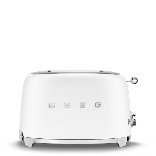 Smeg TSF01WHMEU toustovač / topinkovač, 2 toasty, 6 úrovní opékání, zásuvka na drobky, styl. 50. let, matně bílá