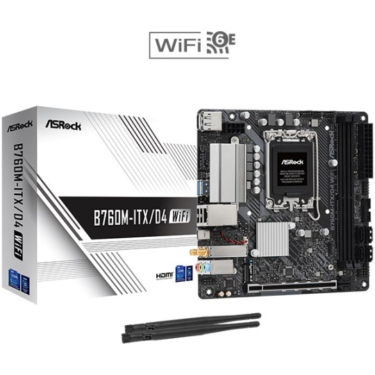 ASRock MB Sc LGA1700 B760M-ITX/D4 WiFi, Intel B760, 2xDDR4, 1xDP, 1xHDMI, mini-ITX