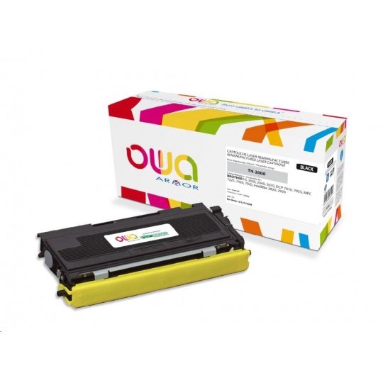 OWA Armor toner pro BROTHER HL 2030, 2040, 2070 DCP 7010, 7025 MFC 7225,Fax 2820,2500 Stran,TN2000,černá/black (TN-2000)