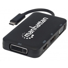 MANHATTAN Dokovací stanice USB-C na HDMI/DP/VGA/DVI