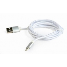 GEMBIRD Kabel USB 2.0 Lightning (IP5 a vyšší) nabíjecí a synchronizační kabel, opletený, 1,8m, stříbrný, blis