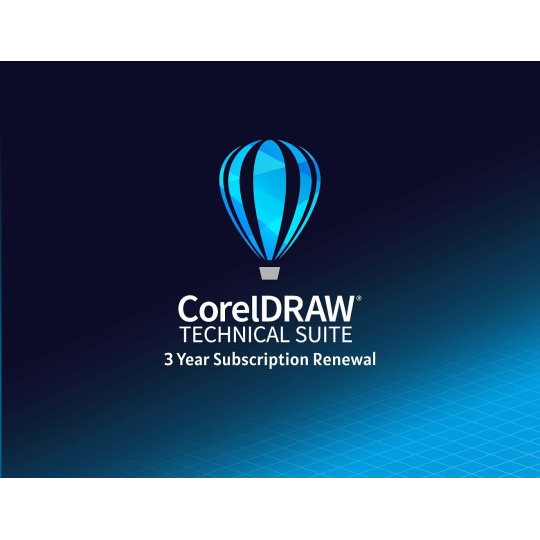 CorelDRAW Technical Suite 3 roky obnova pronájmu licence (5-50) EN/DE/FR/ES/BR/IT/CZ/PL/NL